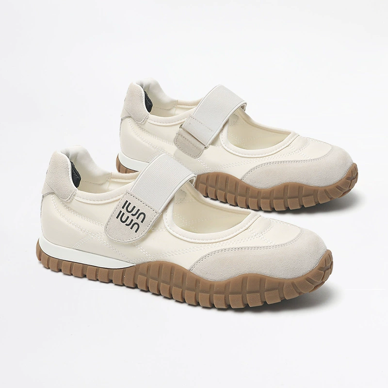 Женские кроссовки на плоской подошве из натуральной кожи Мэри Джейн Форрест Гамп, новинка лета 2023, парусиновые туфли с внутренним повышением на липучке и неглубоким горлышком