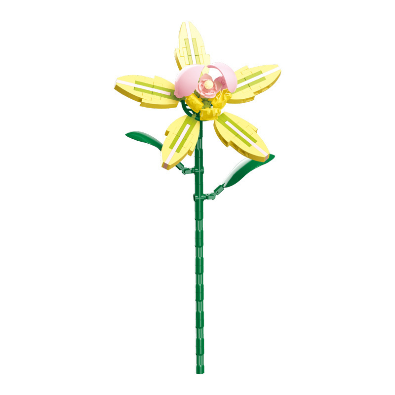 钻马积木花永生花束抱抱桶仿真花小颗粒积木DIY玩具七夕女生礼物|undefined