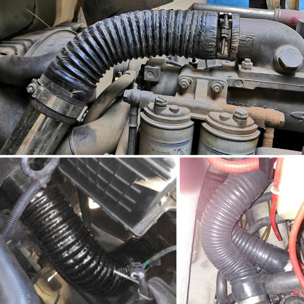 Id16-110Mm Black Silicone Steel Wire Tube Warm Air Pipe Coolant Pipe High Temperature Resistant Cloth Silicone Water Pipe
