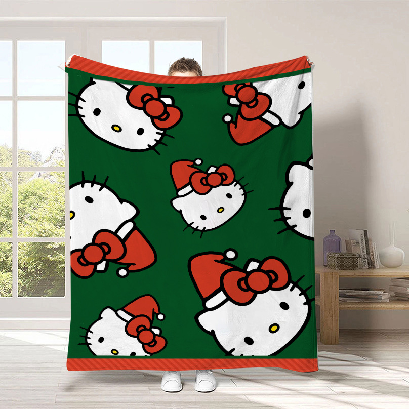 Monopolio transfronterizo de dibujos animados Sanrio mantas para niños lindas Hellokitty flange mantas de peluche cuatro estaciones mantas de peluche