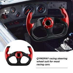 Car Modified Pu Steering Wheel Competitive Game Kart 13-Inch 320mm Imitation Racing Steering Wheel Adaptable to Universal