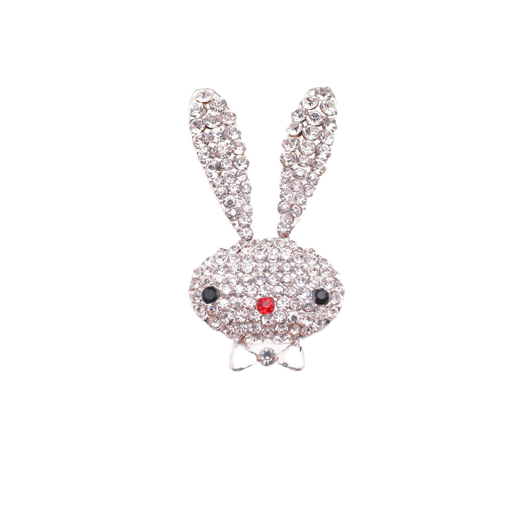 Fashion Flower Diamond Brooch Female Accessories Cute Bunny Tulip Diamond Brooch Wholesale display picture 7