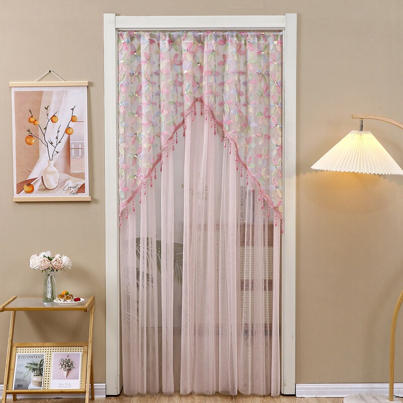 French-Style Door Curtain with Vintage Embroidery Lace, Short Curtain with a Sense of Ambiance, Half Curtain, No-Drill Door Curtain, Corridor Door-To-Door Partition Curtain French-Style Door Curtain with Vintage Embroidery Lace, Short Curtain with a Sense of Ambiance, Half Curtain, No-Drill Door Curtain, Corridor Door-To-Door Partition Curtain