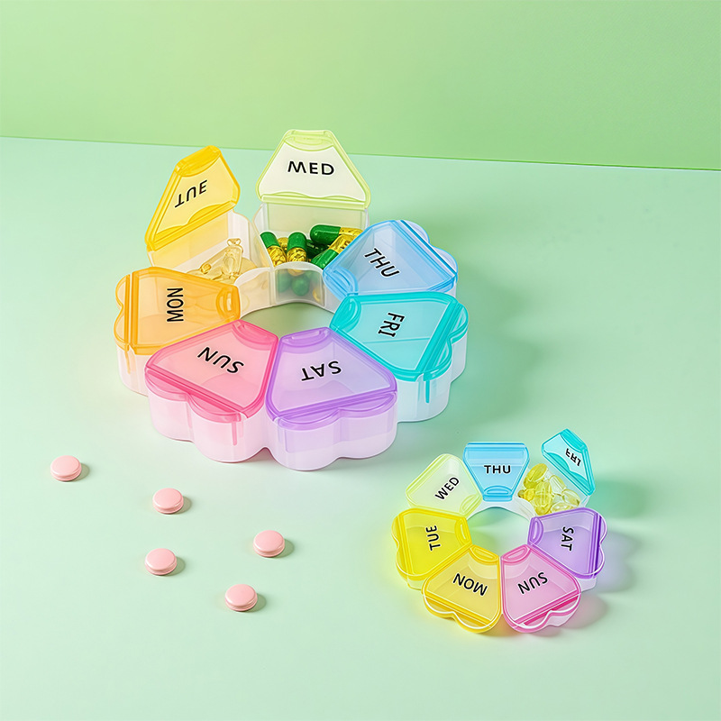 药盒7格随身小便携分药器一周七天分装一星期大容量pp塑料收纳盒