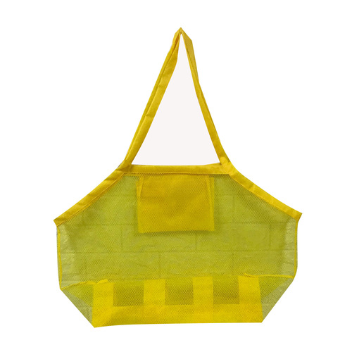 Manufacturer wholesale multi-layer children's miscellaneous toys storage bag foldable shoulder beach bag sand digging tool storage net bag