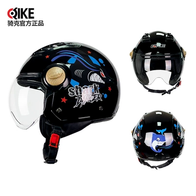 Motosiklet kaskı (dəbilqə) — Women's Half Helmet Personalized 3/4 - 002w-mirror-bright-black-shark-m