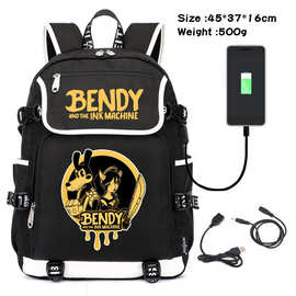 班迪和印墨机周边双肩背包 印花usb接口书包 充电背包电脑包挎包