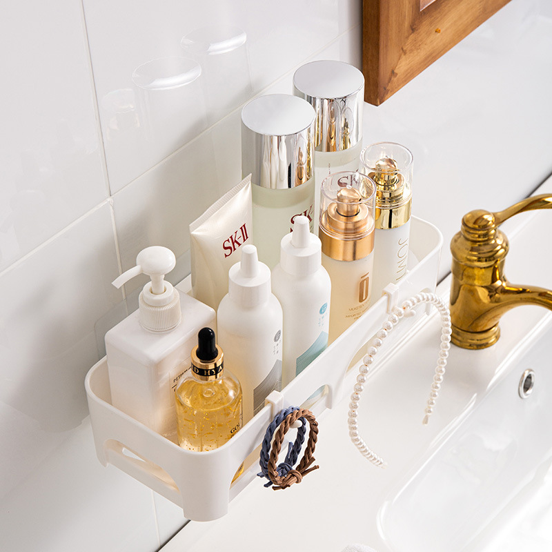 Estante de almacenamiento de baño Punch-libre montado en la pared cocina baño lavabo baño pared cosméticos almacenamiento