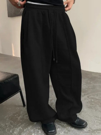 Transfronterizos pantalones de seguridad de hombre Amazon cintura cuerda suelta recta simple europea y americana pantalones deportivos de piernas casuales