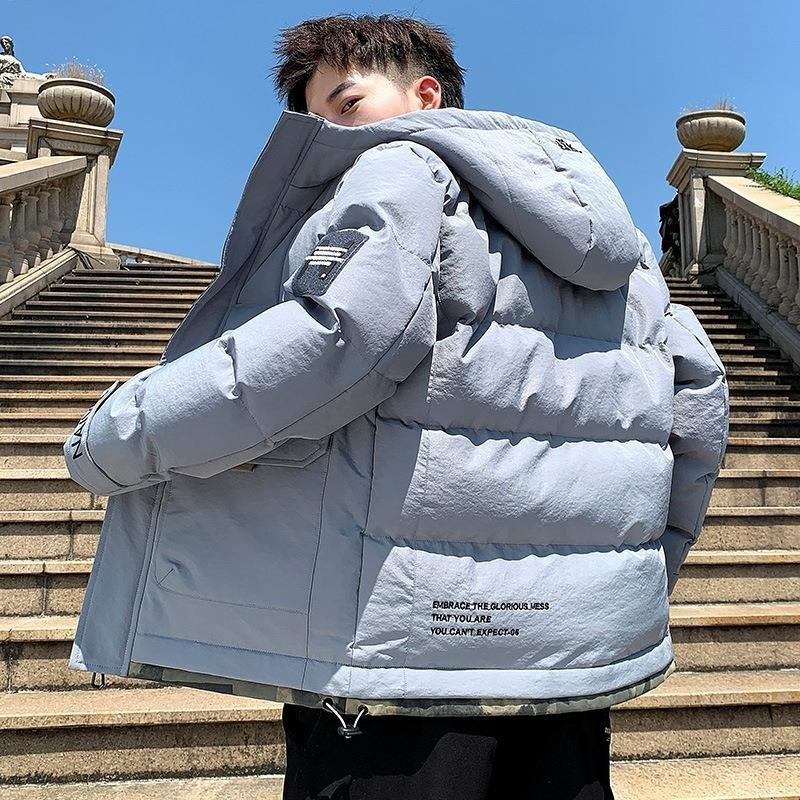 코튼 패딩 재킷 남성용 가을과 겨울 한국 스타일의 트렌디 한 다운 코튼 패딩 재킷 남성용 두꺼운 기모 면화 패딩 재킷 따뜻한 코트 INSTAGRAM 스타일