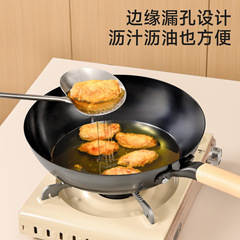 胡桃木蘑菇铲子锅铲不锈钢小号家用炒勺铁铲炒菜的勺铁锅专用