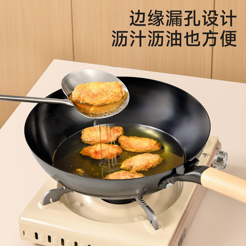 胡桃木蘑菇铲子锅铲不锈钢小号家用炒勺铁铲炒菜的勺铁锅专用|undefined