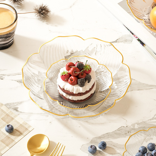 Fruit plate with a high-end, light luxury Instagram style, living room coffee table snack tray, commercial food grade fruit bowl display