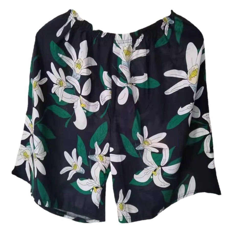 Pantalones cortos de seda de algodón pantalones cortos de playa de verano para mujeres nuevas que no se desvanecen pantalones portátiles de seda de algodón para el hogar moda casual