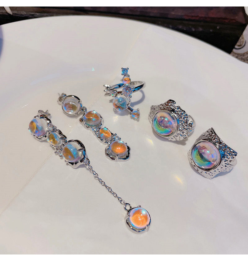All Seasons Season Wholesale Jewelry Elegant Romantic Geometric Copper Moonstone Plating Rings