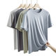 60 double-sided modal spring and summer men's short sleeve T-shirt men's solid color half sleeve white boys bottoming shirt in stock