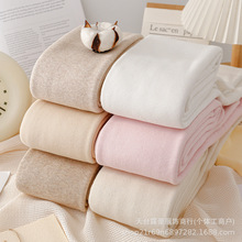 日系JK米白色连裤袜女秋冬季加厚加绒保暖显瘦粉色打底裤高腰棉裤