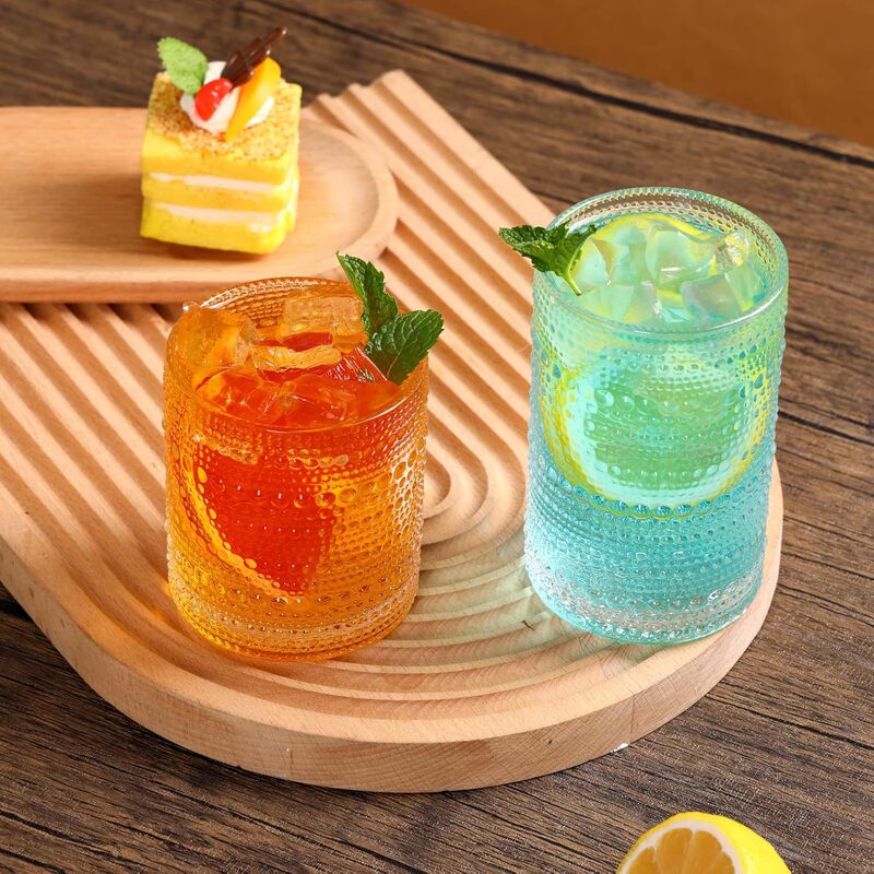 インスタイルガラスウォーターカップ水玉ビーズポイントカップ高見えシンプルジュースカップビール飲料女性カップ抗火傷|undefined