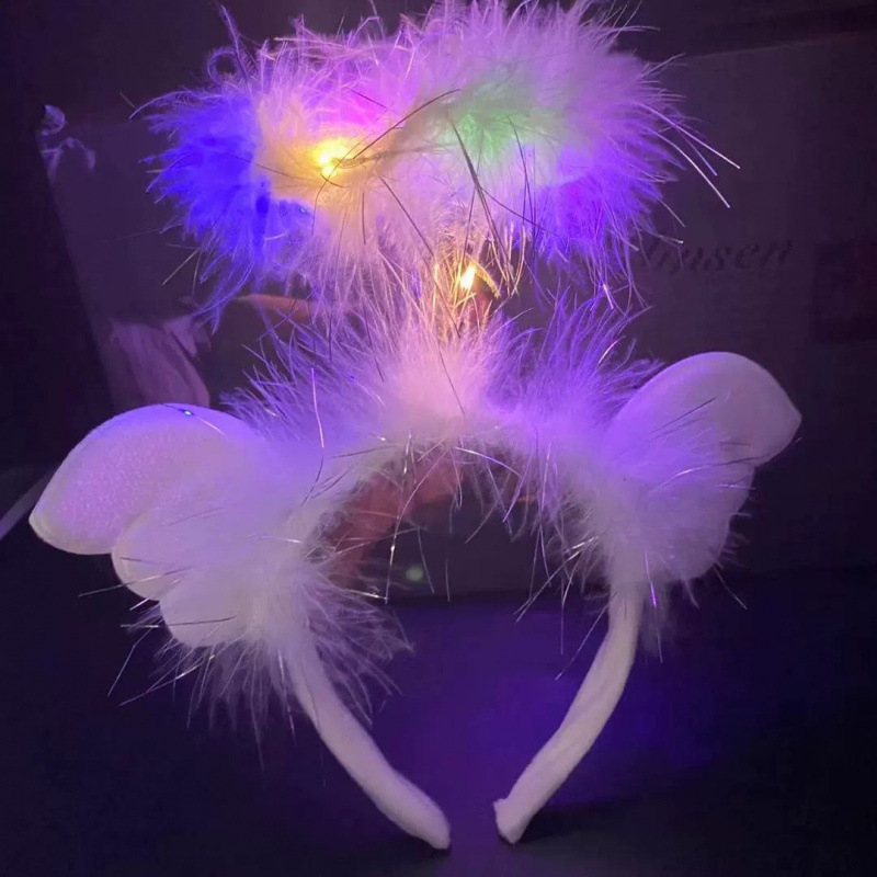 Aro de cabeza de ángel azul claro