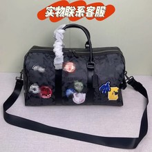 潮牌经典标志老花徽章贴饰手提包复古4C旅行包单肩波士顿包