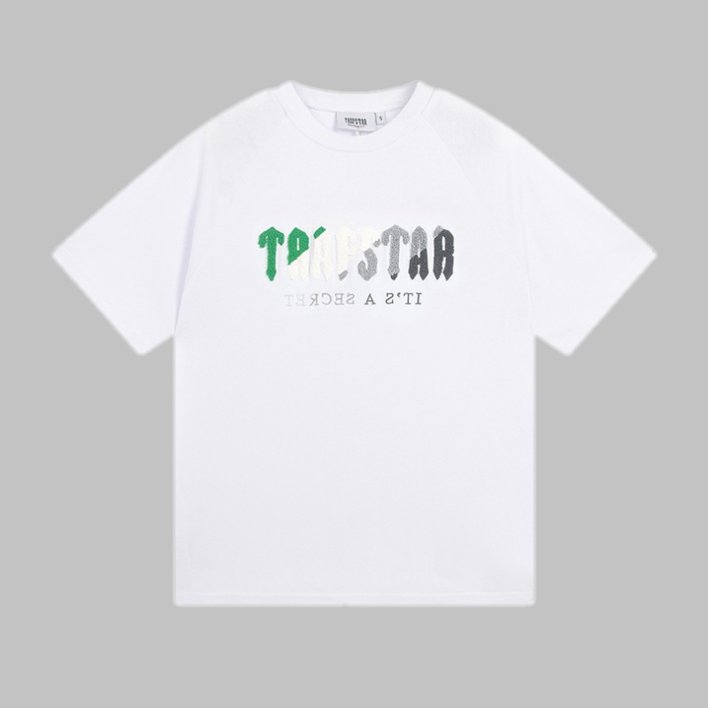 Comercio exterior transfronterizo Trapstar Arco Iris letras gradiente toalla bordado de manga corta Camiseta niebla calle pantalones cortos traje