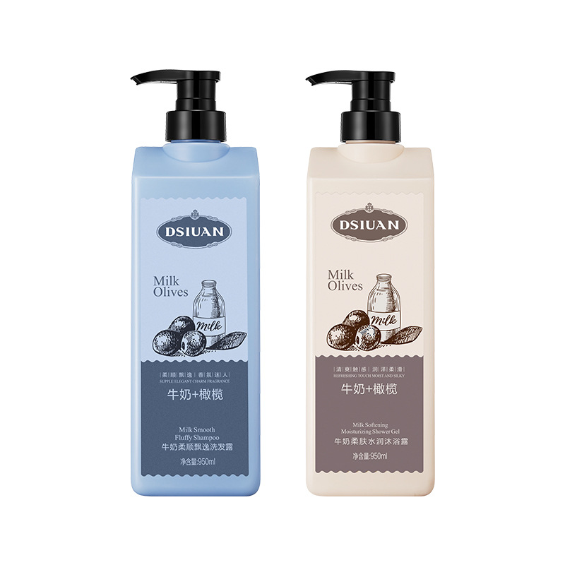 Tishiyan Leche Champú Gel de ducha Espuma Jinmi Limpieza profunda Suavizante Fábrica de champú para el cabello al por mayor