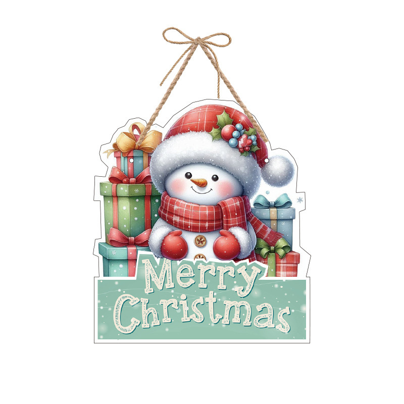 跨境新款Christmas圣诞纸质小门挂创意卡通装饰挂件场景氛围布置|undefined
