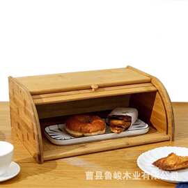 新款竹制面包收纳箱家居密封水果糕点储物箱烘焙点心饼干展示盒