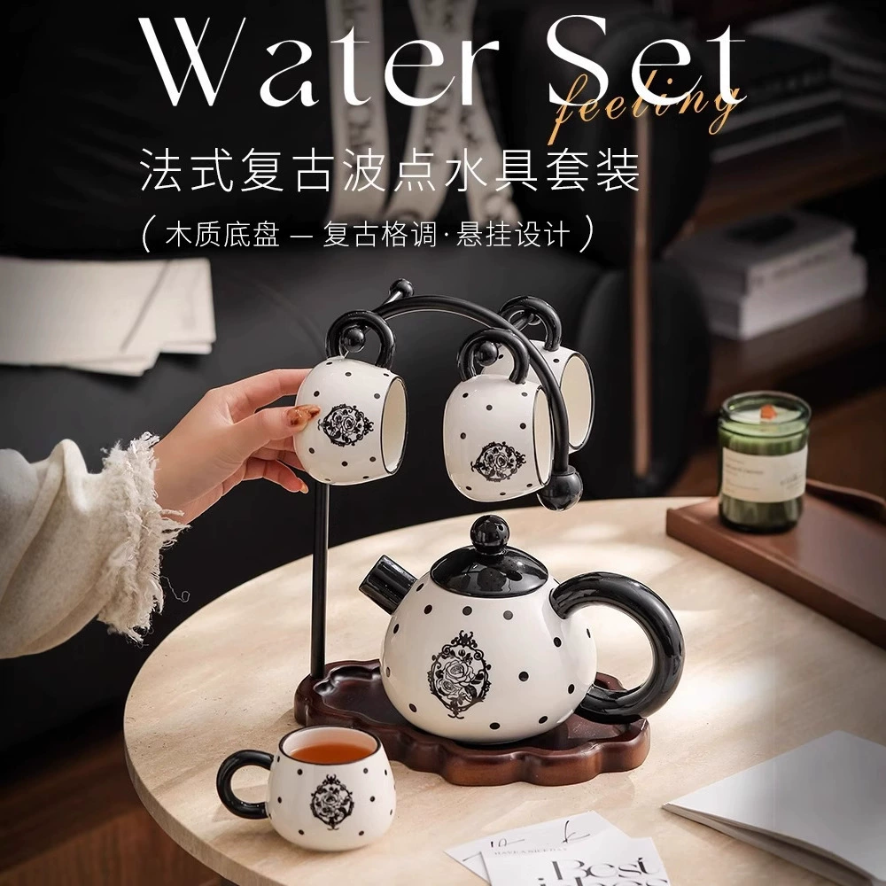 Французский керамический набор для воды для дома, подарок на новоселье, полный чайный сервиз, свадебное приданье, сувенир, в ретро-стиле