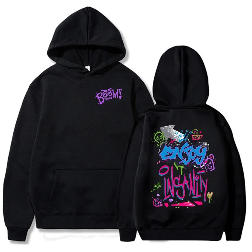 Boom Monkey Cartoon Graphic Hoodies Jinx Arcane Video Game