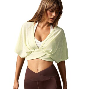 AYM038619 Lightweight Loose Fitness Cover-Up with Back-Tie Detail and UV Protection Aoyema wholesale