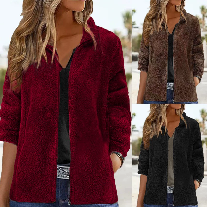 Двусторонняя куртка с воротником из Полярного флиса, женская зимняя куртка больших размеров, утепленная теплая куртка на молнии, женская одежда