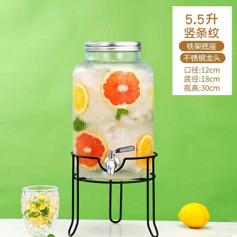 Cubo de cerveza de vidrio con grifo Cubo de bebida casera Cubo de té de frutas Cubo de cola contenedor Internet celebridad jugo puede botella de burbuja