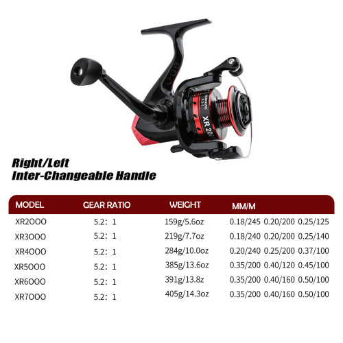 XR New Model Casting Metal Line Cup Spinning Reel Sea Rod Set Reel Wholesale Cross-Border