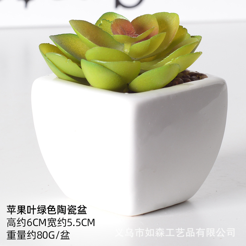 Simulación de cerámica bonsai de carne doméstica decoración de escritorio de oficina plantación verde maceta props de disparo maceta combinada artificial image 26