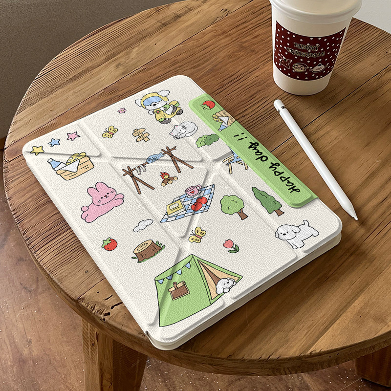 Cute Bunny Picnic-Themed Protective Case for Apple iPad Tablet, Mini Magnetic Detachable, Pro with Pen Slot, Air Hard Case Cute Bunny Picnic-Themed Protective Case for Apple iPad Tablet, Mini Magnetic Detachable, Pro with Pen Slot, Air Hard Case