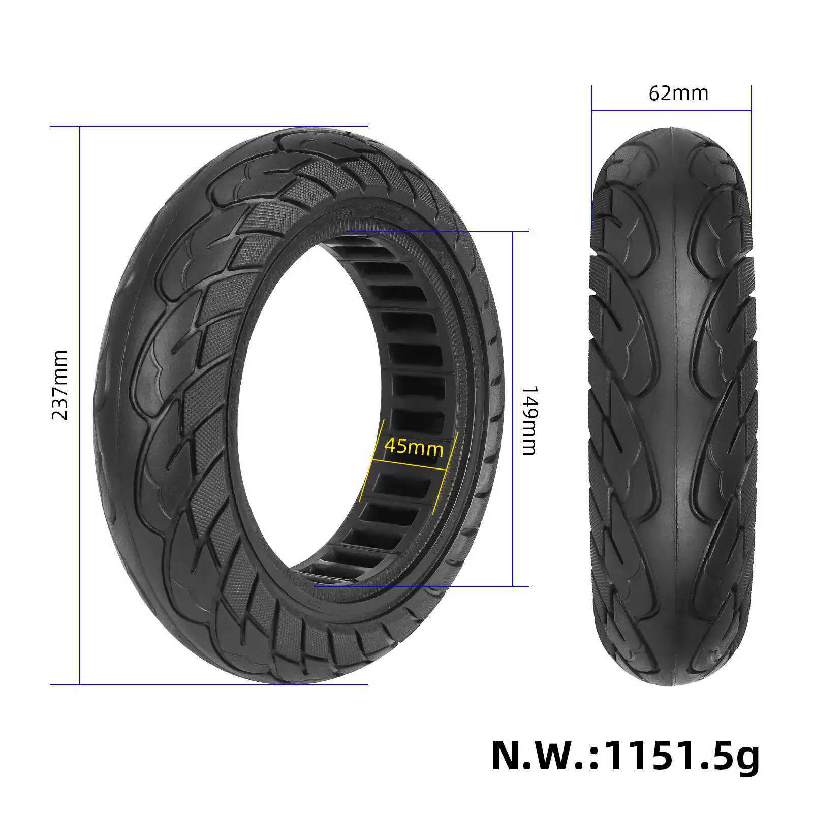 Подходят для электросамоката No. 9 max G30 G30lp 10x2.5 solid wheel 10*2.5 honeycomb tire