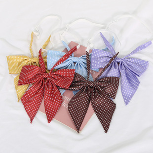 Jk Girl Soft Girl Polka Dot Pointed Collar Flower Long Handle Collar Uniform School Uniform Sailor Suit Bow Tie Red Feather Collar Flower Wholesale