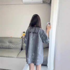 毒家版本现货高品质BL家新款手绘磨破做旧洗水短袖T恤男女同款T恤