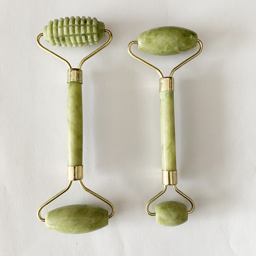 Venta directa de fábrica contenedor americano verde doble espina cuerno raspador verde rodillo de jade de doble cabeza contenedor de jade