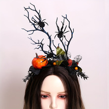 E 60900 Halloween pumpkin bat headband ��ʥ�Ϲ����𻨻�ͷ��