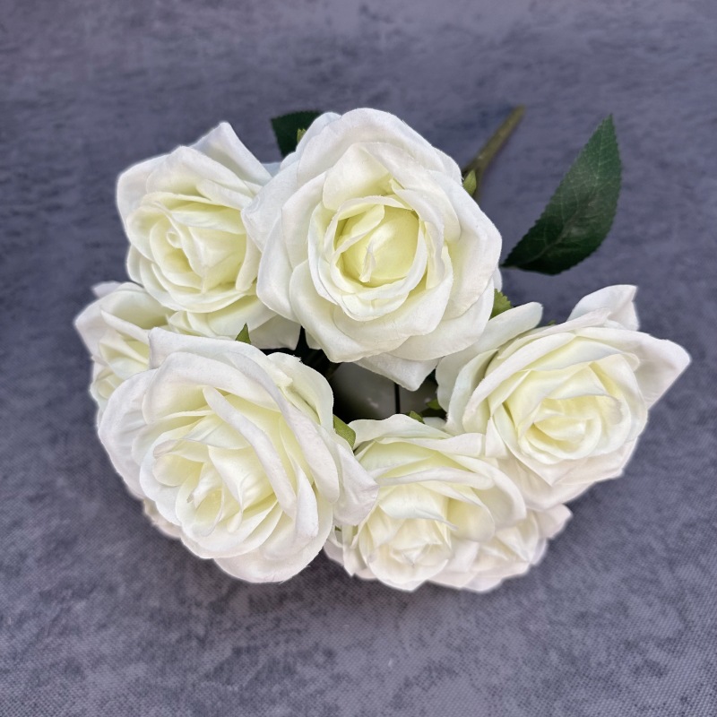 Simulación de 9 grandes ramos de rosas boda decoración del hogar decoración flor de seda transfronteriza hecha a mano adornos de flores falsas al por mayor