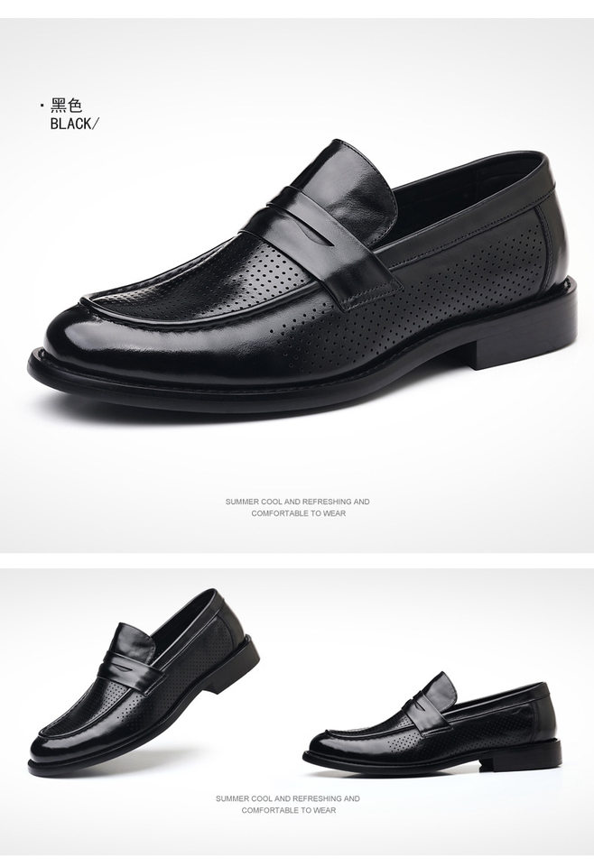 Sandal nam da bò lớp đầu khoét lỗ thoáng khí, đế bằng gỗ tự nhiên, kiểu lười — Sandal màu nâu, Sandal đen chi tiết 19
