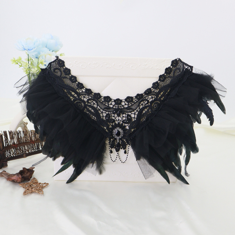 Fábrica directa plumas negras alas góticas Halloween desfile espectáculo de baile accesorios de vestuario sexy