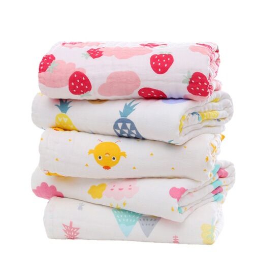 Four-layer cotton gauze baby bath towel, newborn blanket, water-absorbent, newborn baby bath wrap, children's towel blanket