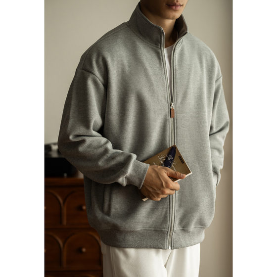 SONGNAN American Zipper Sport Sweater Jacket Cardigan Loose Casual All-match Collar Men's Jacket Autumn and Winter