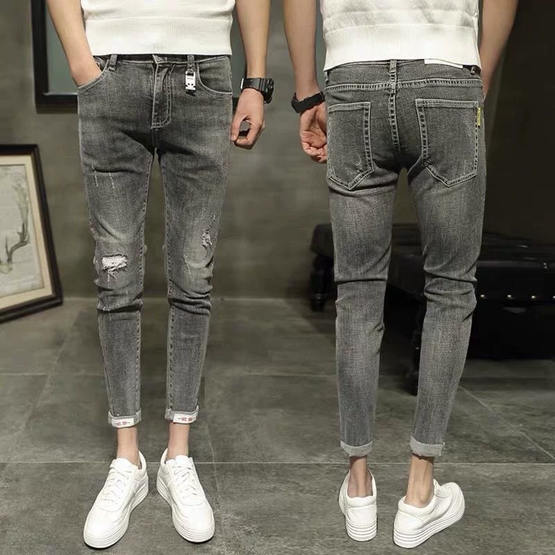 Summer jeans, elastic trousers, slim fit, tight
