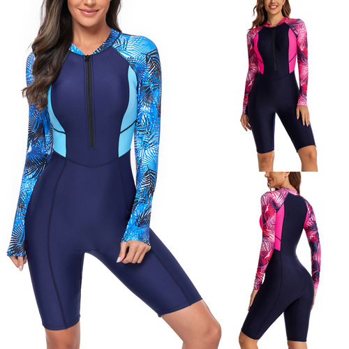 2024 New Fashion Zipper A-Line One-Piece Surf Suit for Cross-Border E-commerce Amazon Wholesale in Stock