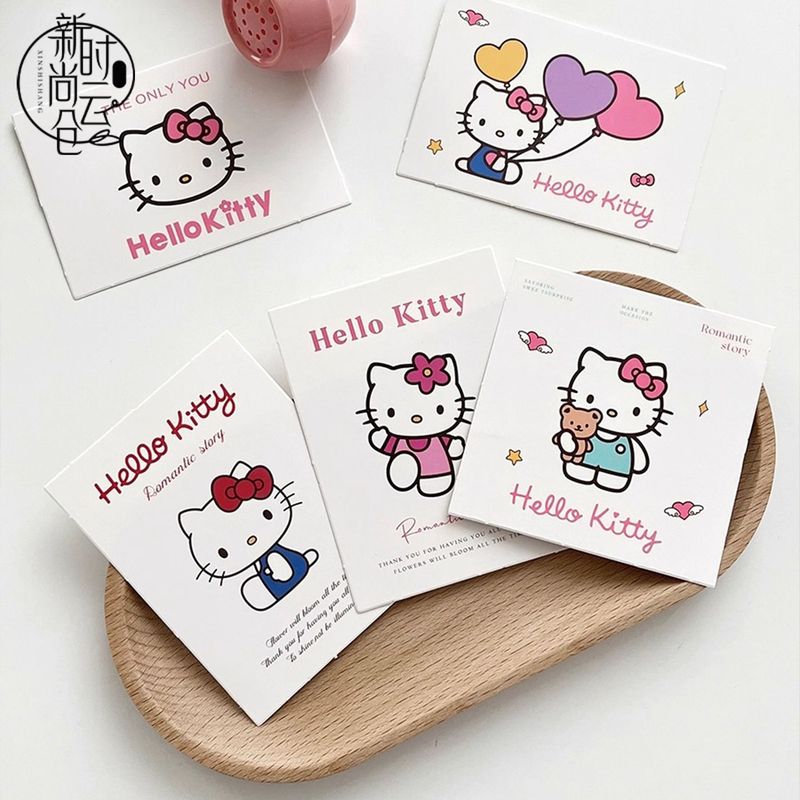 七夕HelloKitty字母粉色蝴蝶结浪漫马卡龙包装纸鲜花卡片花店花束|undefined