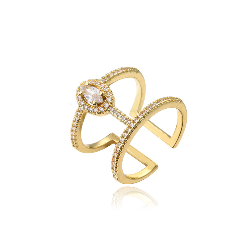 Nihaojewelry wholesale jewelry simple double-layer geometric open ring